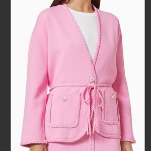 Maje | Sweaters | Maje Belted Knit Cardigan In Pink Sz Nwt 415 | Poshmark